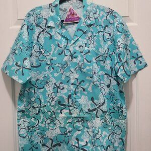 S.C.C. Collection Island Casual Vacay Shirt Cotton Button Front Singapore Shirt